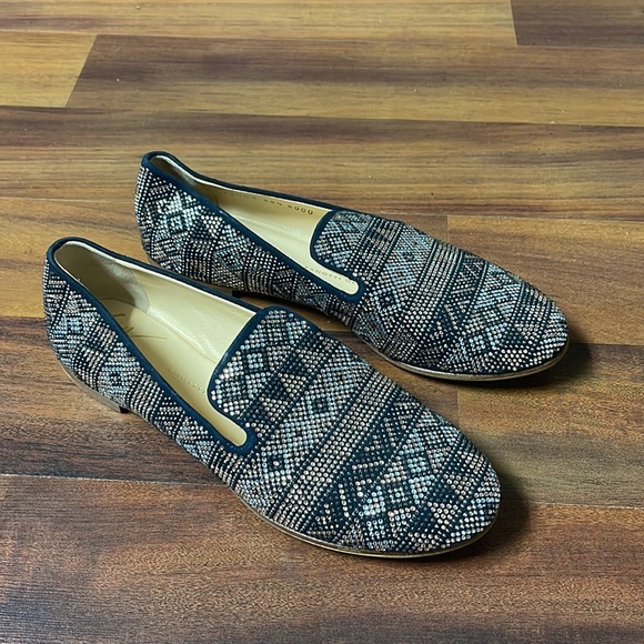 Giuseppe Zanotti black suede rhinestone Beaded Loafers size 36.5 (6.5) - Picture 3 of 6